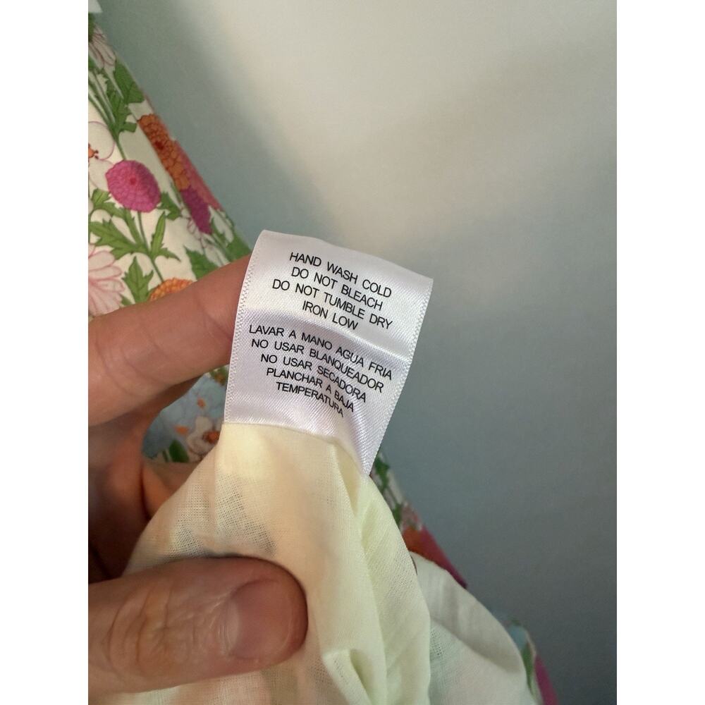 Hyacinth House Tuckernuck Louisa Midi Dress Green Begonia Floral Cotton XXS NWT - Picture 15 of 16